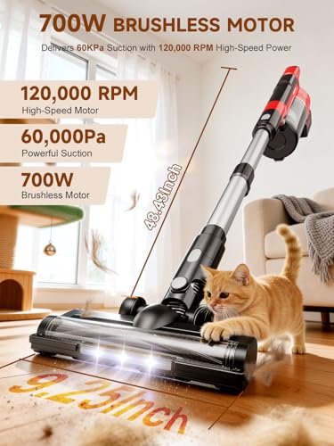Cordless Vacuum Cleaner for Home, Pet Hair, 60KPa, Lightweight photo 11