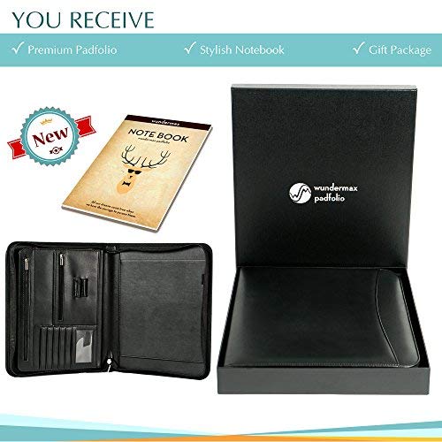 Wundermax Padfolio Portfolio with Bonus Writing Pad, Professional