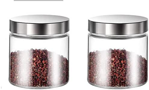 Frascos sellados de vidrio transparente para el hogar, granos de la