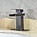 Senlesen Oil Rubbed Bronze Waterfall Spout Bathroom Sink Vessel Vanity Faucets Lavatory Mixer Tap Single Handle with 6 Inch Cover Plate