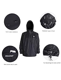 BALEAF Chubasquero unisex Impermeable al aire libre con capucha Poncho impermeable Poncho