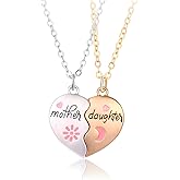 Lezmoii Mother Daughter Necklace Magnetic Matching Heart Mother Daughter Son Mom Necklace Gifts for Women Girls Boys