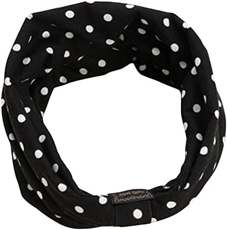 BaiX Women's Fashionable Leopard Sports Headband Wide Yoga Hair Bandanas Black Dots