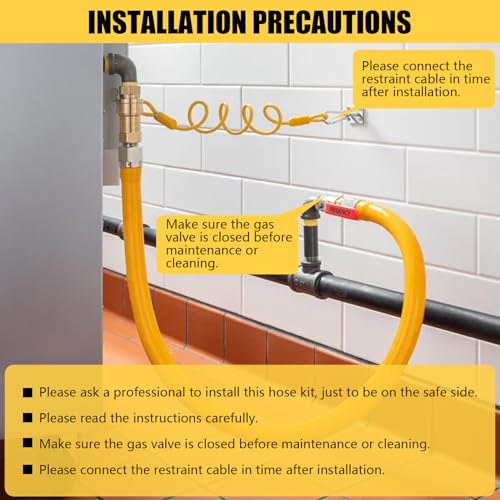 Safety System Kit, 3/4" ID Natural Gas Line Hose, 48" Commercial Kitchen photo 9