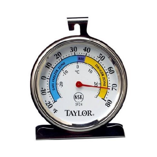 Taylor Refrigerator Thermometer -20 Deg F To 80 Deg F 3-1/4" X 3-3/4"