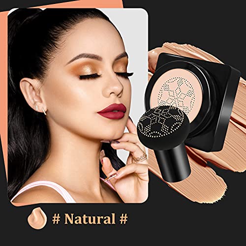 Pinkiou Air Cushions BB Cream CC Cream Mushroomhead Foundation Moisturizing Concealer Hyaluronic Acid Molecule Deep Moisturizing Brightens the Complexion and Lasts for a Ｌong Ｔime（Natural Color）