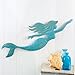 Collections Etc Adorable Beach-Inspired Metal Blue Mermaid Wall Art