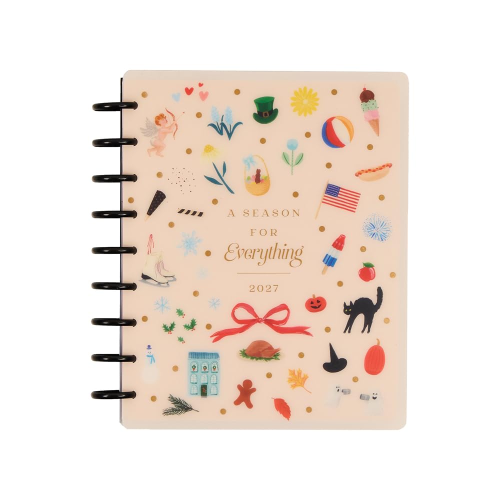 Happy Planner Disc-Bound Planner Jan.–Dec. 2027, Classic Size | Includes 3 extra months and 2 sticker sheets, 7" x 9.25", Das