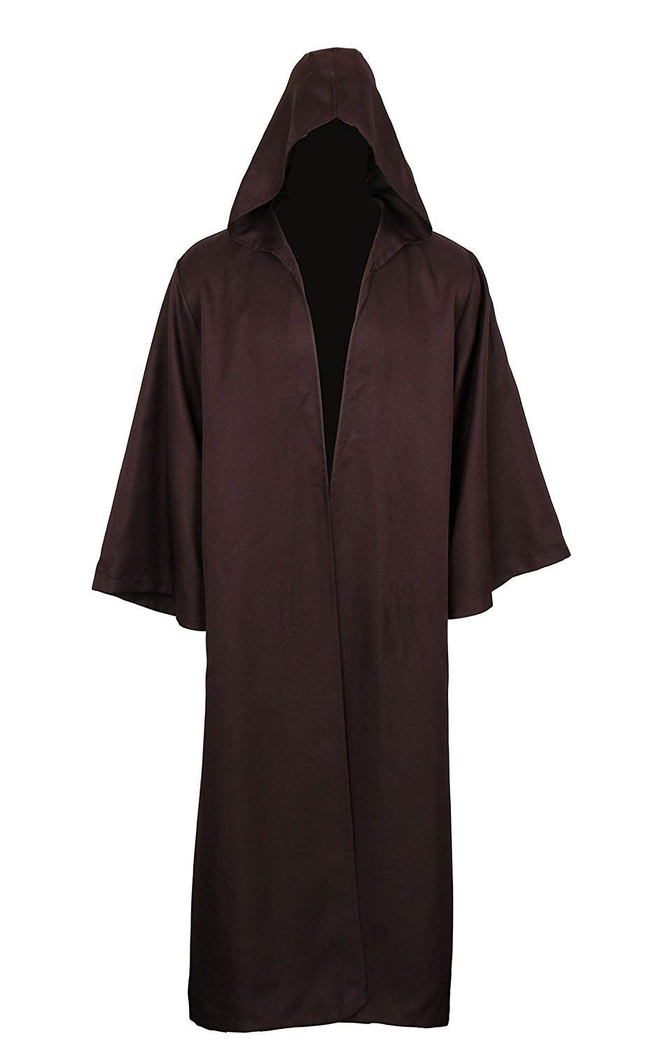 Golden service Adult Halloween Costume Tunic Hoodies Robe Cosplay Capes, Brown, XXL