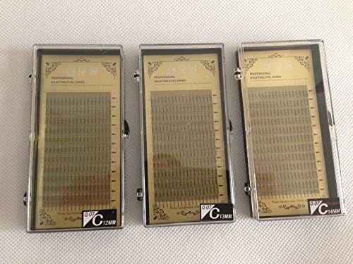 VRwig 3 Trays/Lot 3D Volume Eyelashes Extensions 0.07mm Thickness Hair Mink Makeup C Curl Individual Eye Lashes Natural Style (12mm+13mm+14mm)