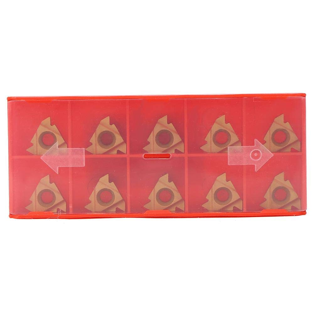 10pcs Carbide Turning Inserts, Lathe Turning Tool Holder Replacement Insert 16ER AG60 Carbide Inserts External Thread Cutting Tool for Stainless Steel Processing