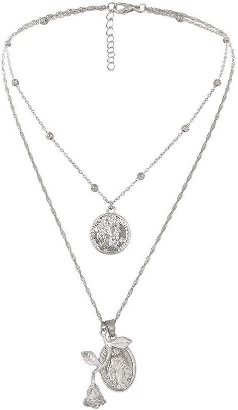 Women's Pendant Necklace Fashion Trendy Copper Choker Multi Layer for Boho Jewelry Gift Ideas Under 5 Dollars