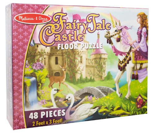 Melissa & Doug Fairy Tale Castle: 48-Piece Floor Puzzle + Free Scratch Art Mini-Pad Bundle [44271]