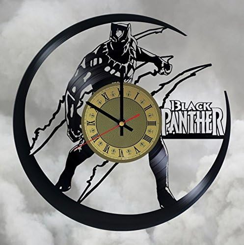 Marvel Black Panther art vinyl wall clock - handmade artwork unique home bedroom living kids room nursery wall decor great gifts idea for birthday, wedding, anniversary - customize your clock
