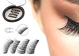 Full Size Dual Magnetic False Eyelashes Set (4 pieces) - Handmade 3D Fake Magnetic Lashes Extension - Best Reusable and Easy to Apply Ultra Thin Dual Magnet System - Soft & Comfortable