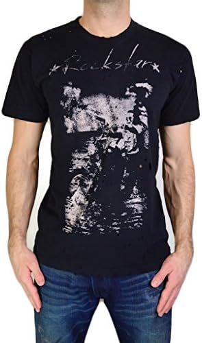 Rockstar Sushi Men's T Shirt Rockstar Print Crew Neck Tee, Black, Medium