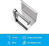 Ibergrif MK34050 Toilet Roll Holder with Shelf Stainless Steel Silver view 3