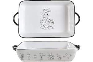 ZRIKE Disney Mickey Mouse Baking Pan Ceramic Nonstick, 13" x 9" Rectangular Cake Baking Pan Large Lasagna Pan Durable PFAS-Free | Disney Sketchbook | Set of 1