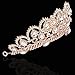ANBALA Bridal Queen Tiara Crown, Luxury Bling Crystal Bridal Headband Prom Queen Pageant Princess Crown Hair Accessories for Women, Rose Gold