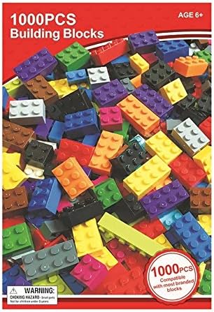 Building Bricks - 1000 PC Regular Colors Building Blocks Educational Construction Toys Compatible with All Major Brands