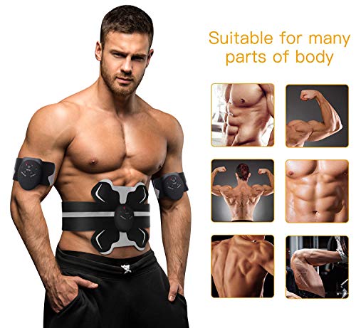 Antmona Abs Stimulator, Muscle Toner - Abs Stimulating Belt- Abdominal Toner- Training Device for Muscles- Wireless Portable to-Go Gym Device- Muscle Sculpting at Home- Fitness Equipment, Black