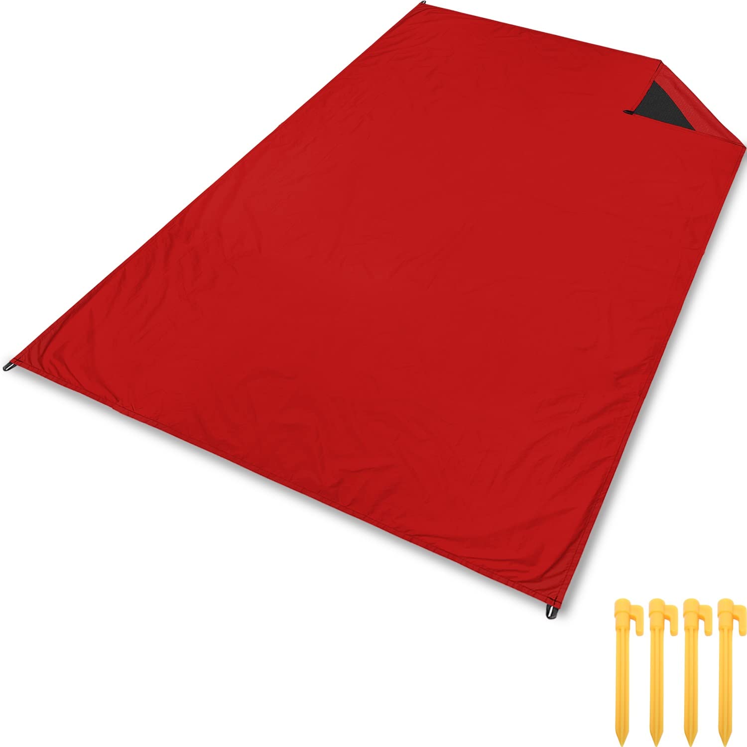 gipfelsport Beach Blanket - Travel Picnic Blanket | Sandfree, Lightweight, Waterproof, Portable | 200x140cm | Red