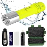 Reiled Diving Flashlight, Bright LED Submarine Light Scuba Safety Lights Waterproof Underwater Torch or Scuba Diving Outdoor Under Water Sport