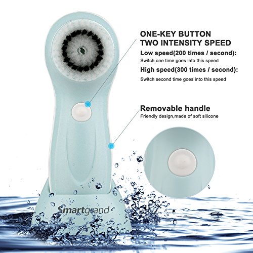 Face Brush Smartgrand Skin Cleansing Brush Rechargeable Waterproof Electric Spin Cleansing System and Gentle Exfoliating for All Skin Types with 3 Facial Cleansing Brush Heads - Thumbnail 2