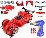 Liberty Imports Formula Racing Car Take-A-Part Toy for Kids with 24 Take Apart Pieces, Tool Drill, Lights and Sounds