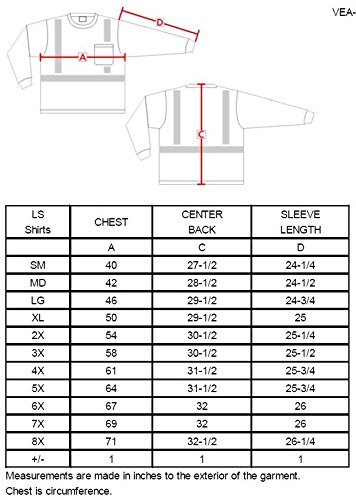Brite Safety Style 210 Safety Shirt, Hi Vis, Long Sleeve, with Pocket, Lime Yellow Birdseye Knit Fabric, with 3M Scotchlite Reflective Tape, ANSI Class 3 (Medium)