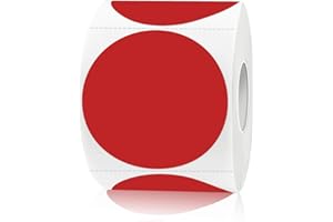 YEGAWEN Removable Circle Stickers, 2 Inch Colored Dot Stickers, Waterproof Writable Garage Sale Price Tags (300Pcs, Red)