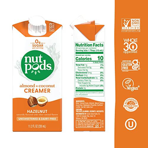 nutpods Hazelnut Creamer Unsweetened Non Dairy Creamer Made from Almonds and Coconuts Keto
