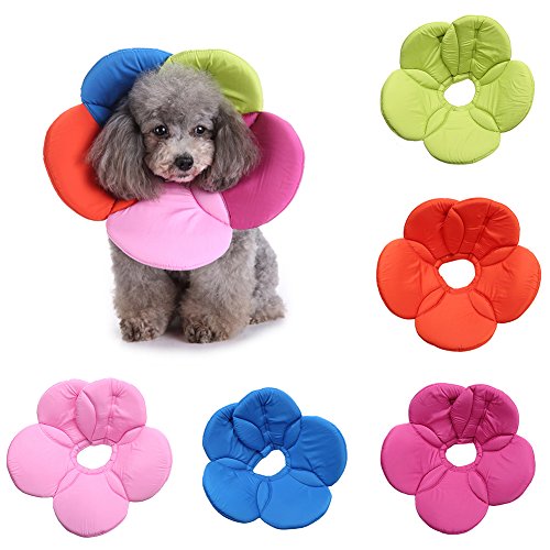 HEART SPEAKER Adjustable Flower Shape Medical Magic Tape Pet Healing Neck Protection Collar