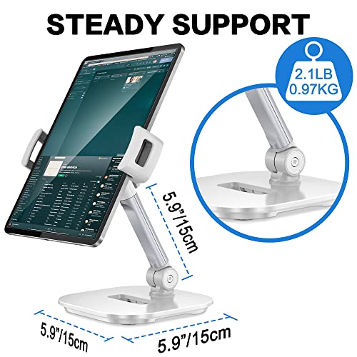 Upgraded Desktop Tablet Stand, AboveTEK 360° Swivel Tablet & Phone Desk