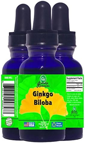 GINKGO BILOBA by "RELIABLE REMEDIES" - 1 Ounce - Organic Liquid Extract - MADE IN AMERICA! - Alcohol Free! - 100% MONEY BACK GUARANTEE!** BUY THIS BEST GINKGO BILOBA PRODUCT NOW!