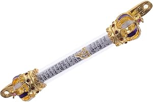 Holy Land Market Gold Plated King David Royal Crown Mezuzah w/Scripture Parchment Scroll