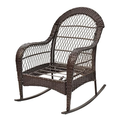 Colibrox Outdoor Wicker Rocking Chair Porch Deck Rocker Patio Furniture W Cushion New Diensday All Weather Wicker Beachfront Decor