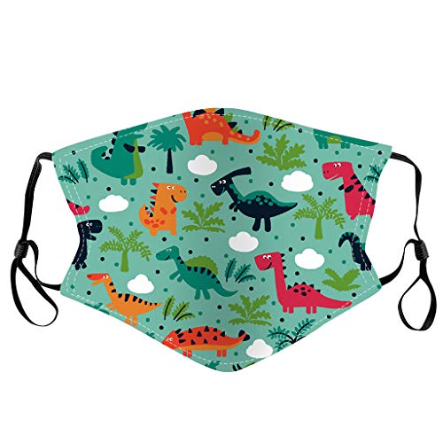 5 Pack Kids Reusable, Washable Facial Cotton Covering Children Face Shield for Cycling Travel Outdoors(Suitable Age: 7-15 Years Old) (5PC, 2-Color mixing)