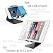 Desktop Cell Phone Stand, Portable Aluminum Smartphone Holder Cellphone Cradle Universal Holder Stand Mobile Smart Dock Mount for Smartphones and Tablets (Black)
