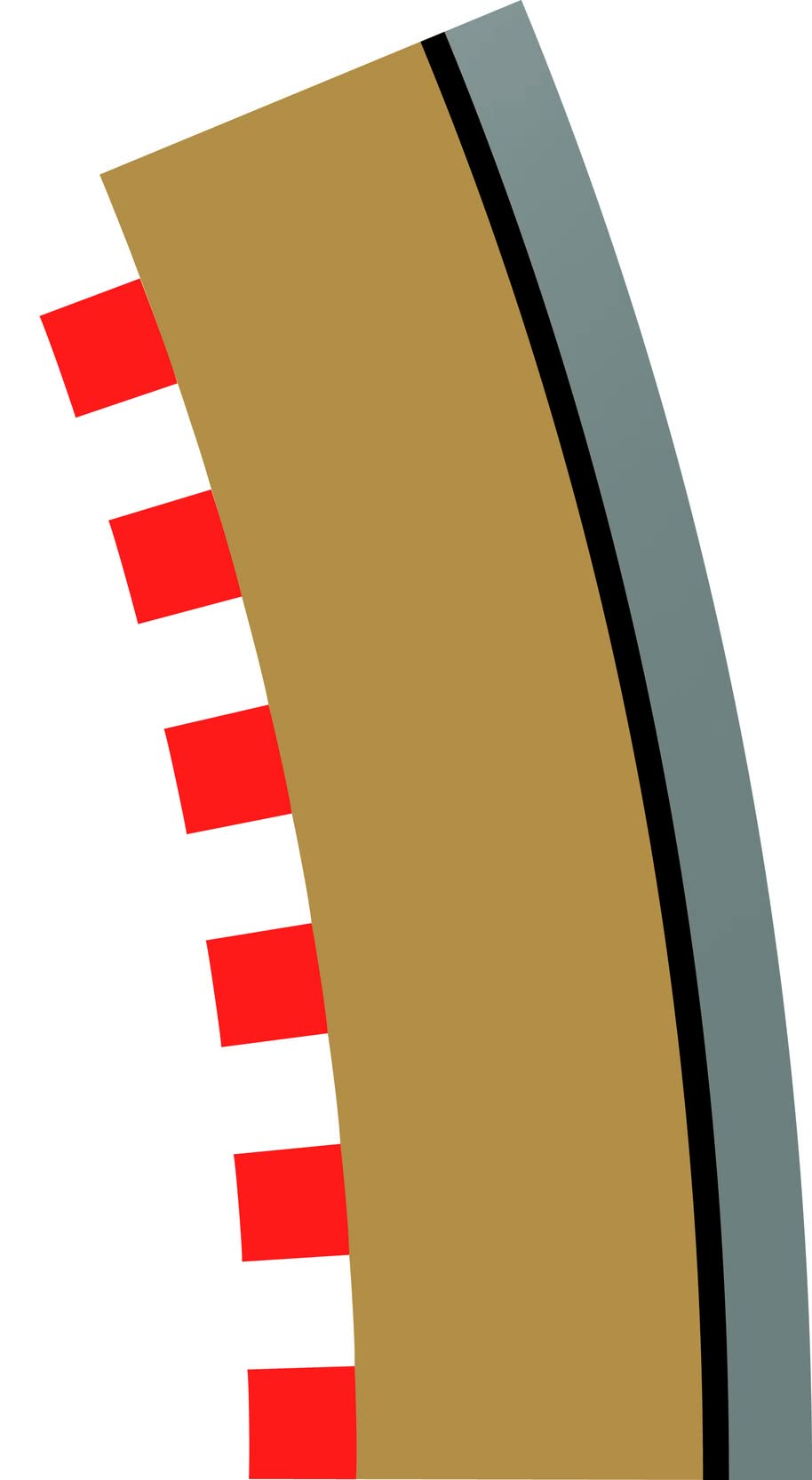 Scalextric C8239 Radius 2 Outer Border/Barrier 22.5 degree 1:32 Scale Accessory