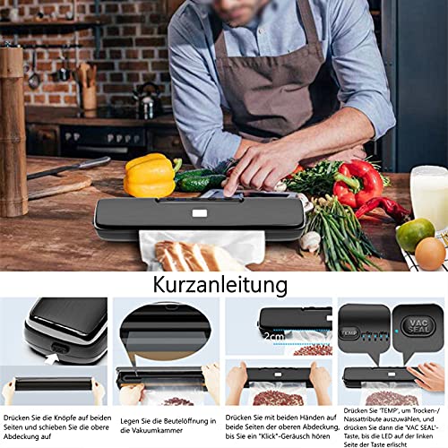 MOISTIP Vakuumierer Halten 8 x Länger Frisch Wasserdicht Trockene und Feuchte Lebensmittel Vakuumiergerät mit 15… – Bild 5