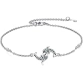 Vadmans Butterfly/Bee/Dolphin/Shell Bracelet Sterling Silver Ainmal Anklet Bracelets Jewelry Gifts for Women