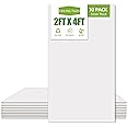 Noooza 2ft x 4ft Drop Ceiling Tiles，Smooth White PVC Ceiling Panel 24 x 48in. Waterproof, Washable and Fire-Rated - Reusable - High-Grade PVC to Prevent Breakage-Package of 10 Tiles