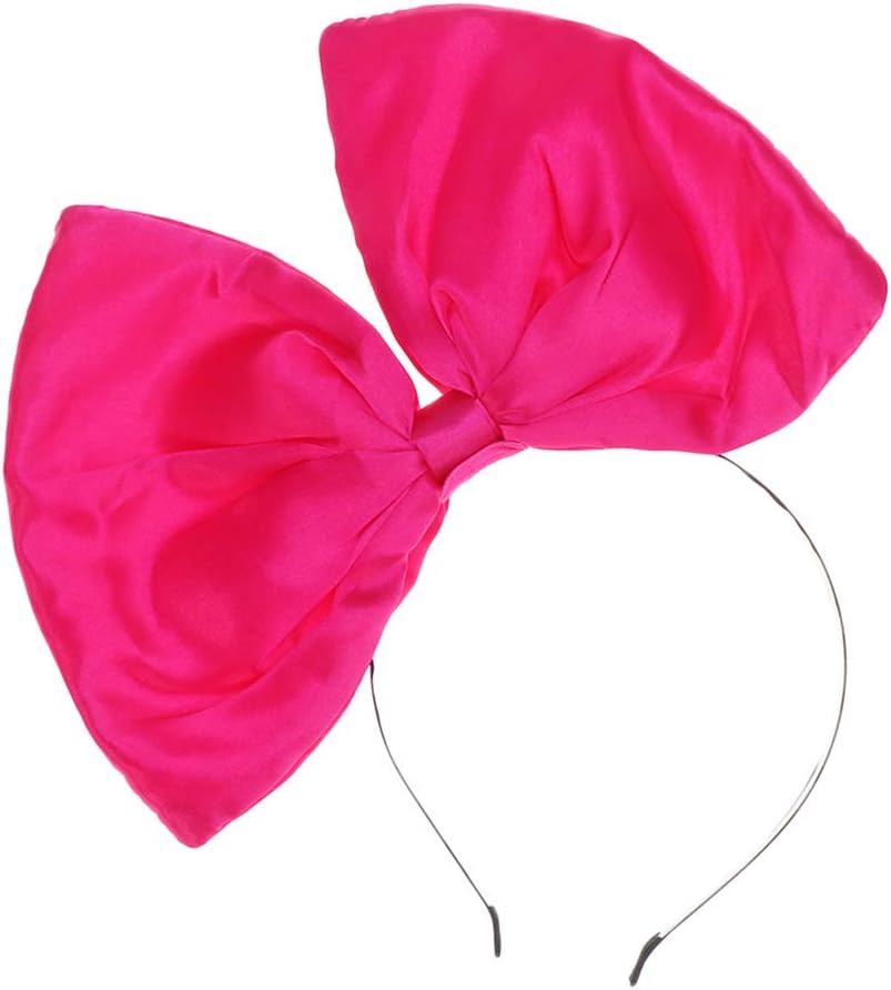 Lurrose Huge Bow Headband Large Bowknot Hairband Halloween and Christmas Party Hair Accessories for Woman Girl (Rosy)