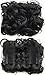 Beauty Wig World BUN Up Do Hair Piece Hair Ribbon Ponytail Extensions Comb Clip Scrunchy Scrunchie Curly or Messy #1B Black