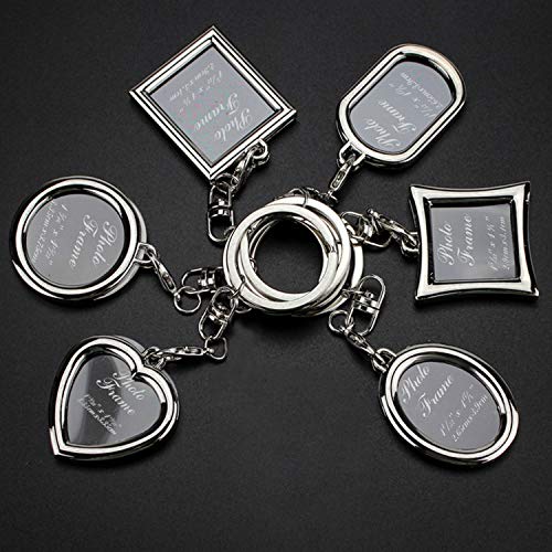 trounistro 18 Pack Photo Frame Keychain Blank Picture Frame Key Rings DIY Photos Keyring Pack for Valentine's Day, Birthday, Father's Day, Mother Day, Graduate, Wedding Gifts, 6 Styles