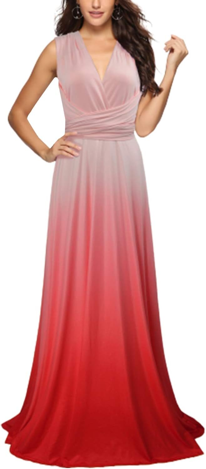 PERSUN Women's Convertible Multi Way Wrap Maxi Dress Long Party Grecian Dresses