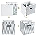 MaidMAX Fabric Storage Bins, Set of 6 Foldable Collapsible Cloth Storage Cubes Organizers Drawers Containers with Dual Plastic Handles, Gray Chevron