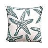 Only Cover,FINOHOME Embroidery Lake Blue Starfish Throw Pillow Cover,Ocean Series Nautical Decorative Pillow Case…