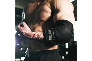 Elbow Wraps 47" for Weightlifting (1 Pair) - Elastic Sleeve Elbow Support for Bench Press, Cross Training, Compression Powerl